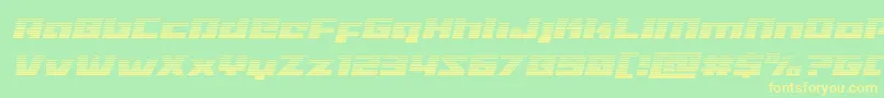 Turbochargegradital-fontti – keltaiset fontit vihreällä taustalla