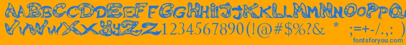 RaslaniMelissa Font – Blue Fonts on Orange Background