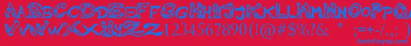 RaslaniMelissa Font – Blue Fonts on Red Background