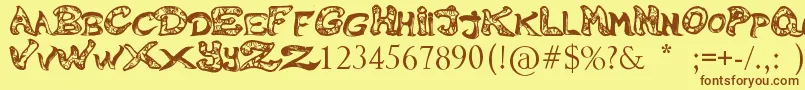 RaslaniMelissa Font – Brown Fonts on Yellow Background