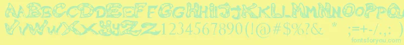 RaslaniMelissa Font – Green Fonts on Yellow Background