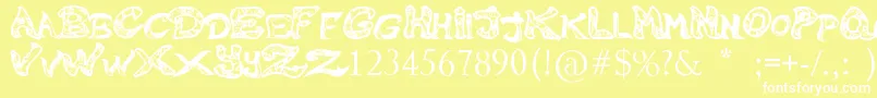 RaslaniMelissa Font – White Fonts on Yellow Background