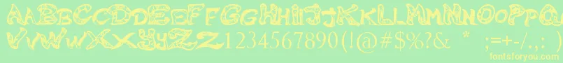 RaslaniMelissa Font – Yellow Fonts on Green Background