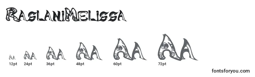 Размеры шрифта RaslaniMelissa