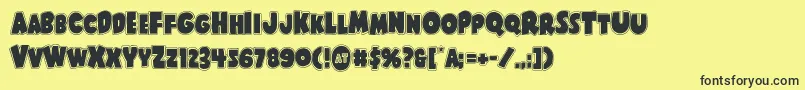 フォントShablagooacad – 黒い文字の黄色い背景