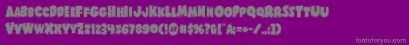フォントShablagooacad – 紫の背景に灰色の文字