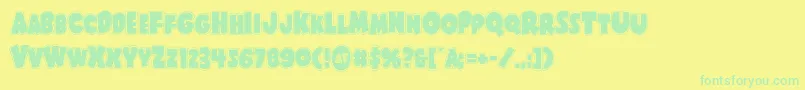 フォントShablagooacad – 黄色い背景に緑の文字