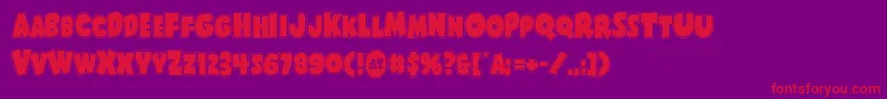 フォントShablagooacad – 紫の背景に赤い文字