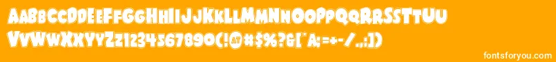 フォントShablagooacad – オレンジの背景に白い文字