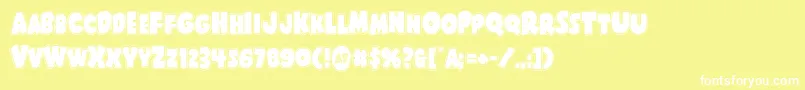 フォントShablagooacad – 黄色い背景に白い文字
