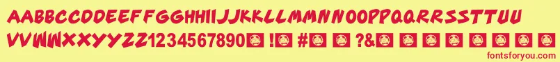 Chopperrr Font – Red Fonts on Yellow Background
