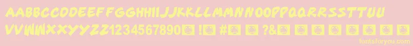 Chopperrr Font – Yellow Fonts on Pink Background