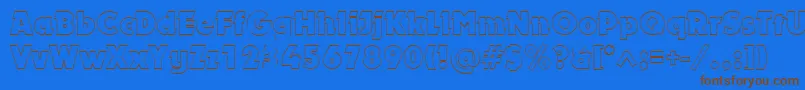 DynaroutlineBold Font – Brown Fonts on Blue Background