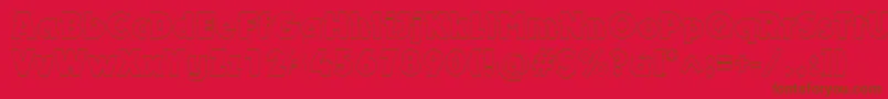 フォントDynaroutlineBold – 赤い背景に茶色の文字