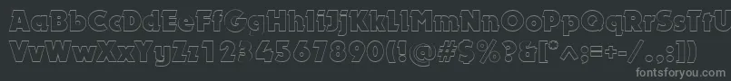 Czcionka DynaroutlineBold – szare czcionki na czarnym tle