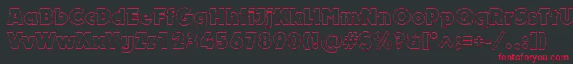 DynaroutlineBold Font – Red Fonts on Black Background