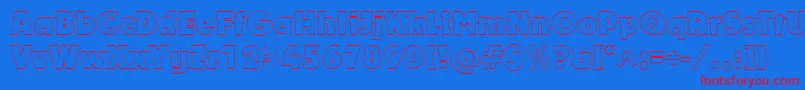 DynaroutlineBold Font – Red Fonts on Blue Background