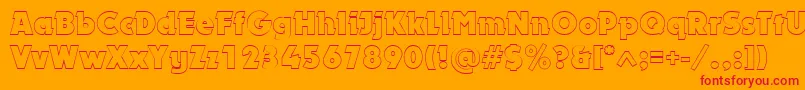 DynaroutlineBold Font – Red Fonts on Orange Background
