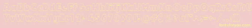 DynaroutlineBold Font – Yellow Fonts on Pink Background