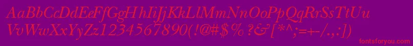 NewHoundsItalicItalic Font – Red Fonts on Purple Background