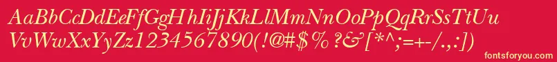 NewHoundsItalicItalic Font – Yellow Fonts on Red Background