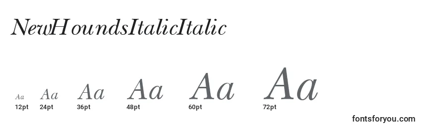 Größen der Schriftart NewHoundsItalicItalic
