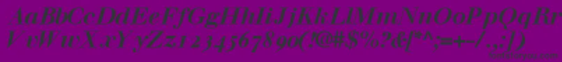 WalbaumossskBoldItalic-Schriftart – Schwarze Schriften auf violettem Hintergrund