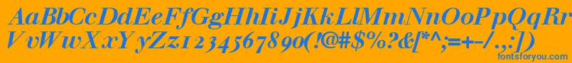 WalbaumossskBoldItalic Font – Blue Fonts on Orange Background