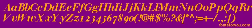 WalbaumossskBoldItalic Font – Orange Fonts on Purple Background