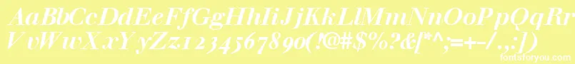 WalbaumossskBoldItalic Font – White Fonts on Yellow Background