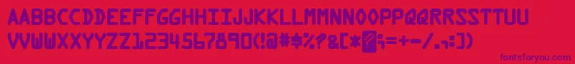 Police KreditBack – polices violettes sur fond rouge