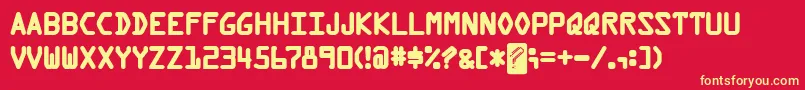 KreditBack Font – Yellow Fonts on Red Background