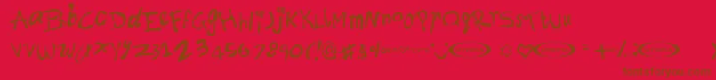 Font ffy Font – Brown Fonts on Red Background