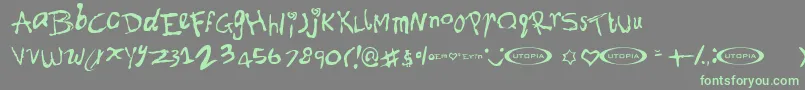 Font ffy-Schriftart – Grüne Schriften auf grauem Hintergrund