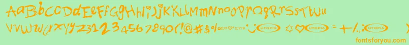 Police Font ffy – polices orange sur fond vert