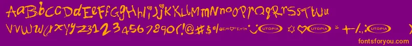 Font ffy Font – Orange Fonts on Purple Background