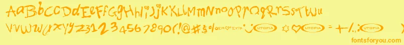Font ffy Font – Orange Fonts on Yellow Background