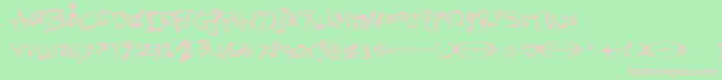 Fonte Font ffy – fontes rosa em um fundo verde