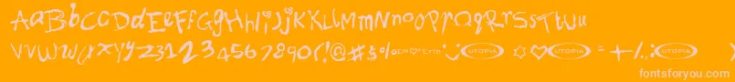 Font ffy Font – Pink Fonts on Orange Background