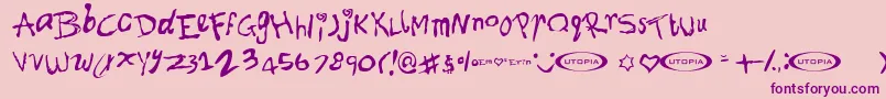 Fonte Font ffy – fontes roxas em um fundo rosa