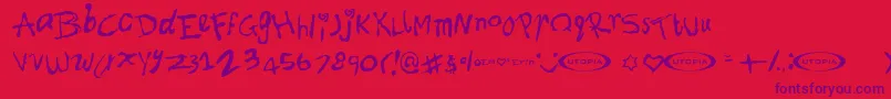 Font ffy Font – Purple Fonts on Red Background