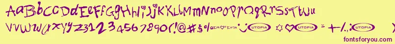 Шрифт Font ffy – фиолетовые шрифты на жёлтом фоне