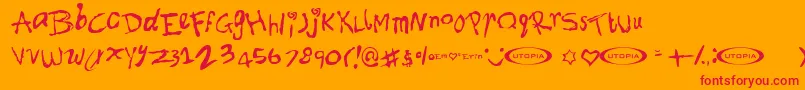 Font ffy Font – Red Fonts on Orange Background
