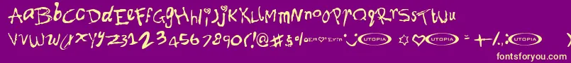 Font ffy Font – Yellow Fonts on Purple Background