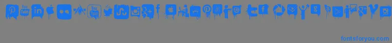 フォントNightmareOnSocialMedia – 灰色の背景に青い文字