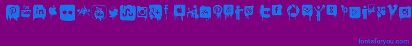 フォントNightmareOnSocialMedia – 紫色の背景に青い文字