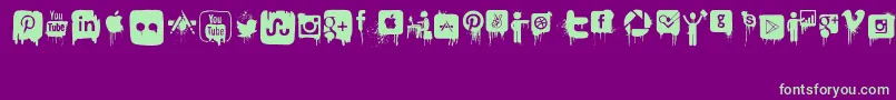 NightmareOnSocialMedia-fontti – vihreät fontit violetilla taustalla