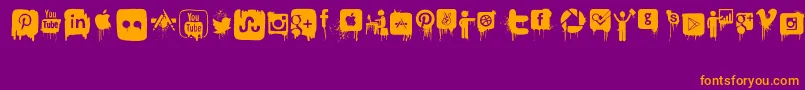 フォントNightmareOnSocialMedia – 紫色の背景にオレンジのフォント