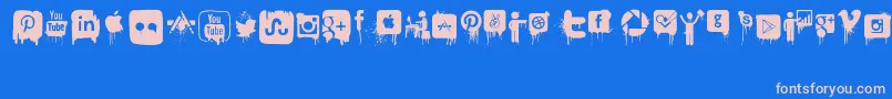 フォントNightmareOnSocialMedia – ピンクの文字、青い背景