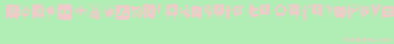 フォントNightmareOnSocialMedia – 緑の背景にピンクのフォント